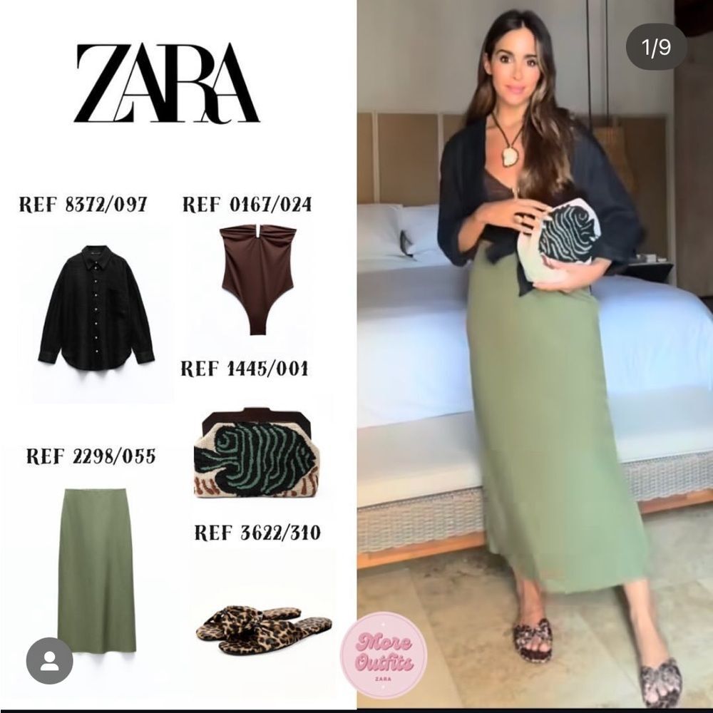 Zara Lyocell Midi Skirt